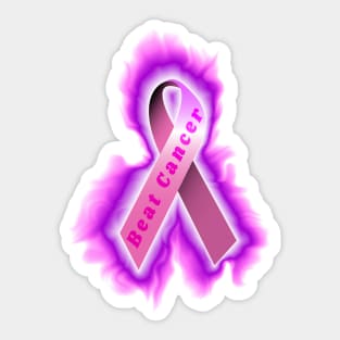 pink breast cancer ribbon Sticker